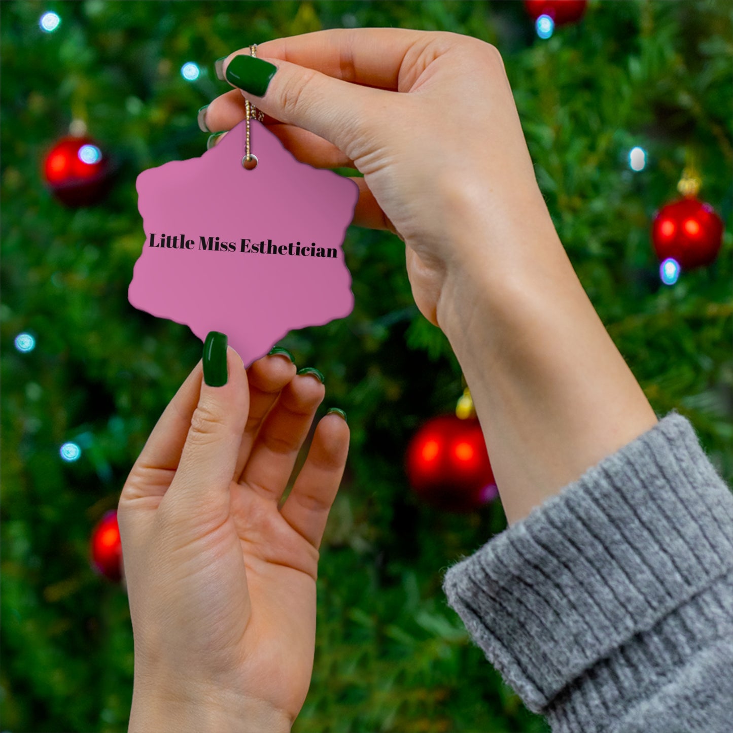 Little Miss Esthetician Ceramic Ornament