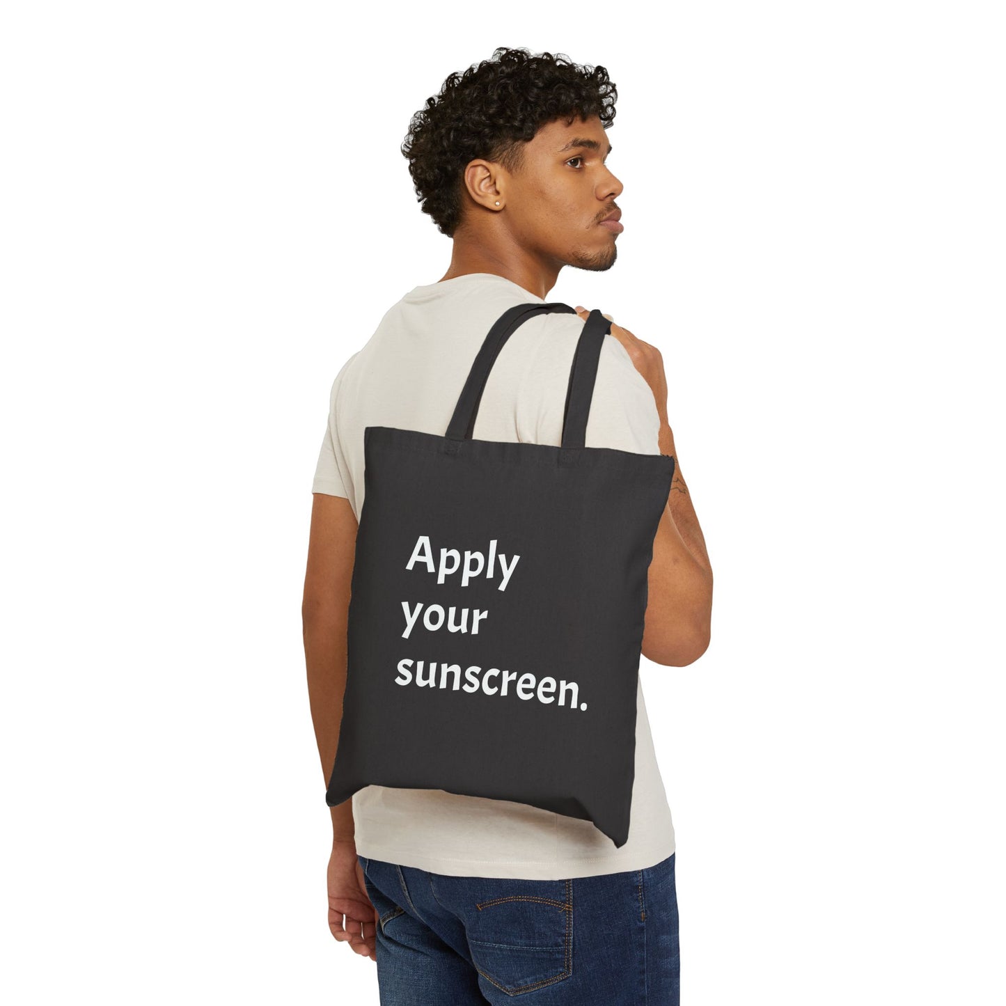 Apply your sunscreen tote bag