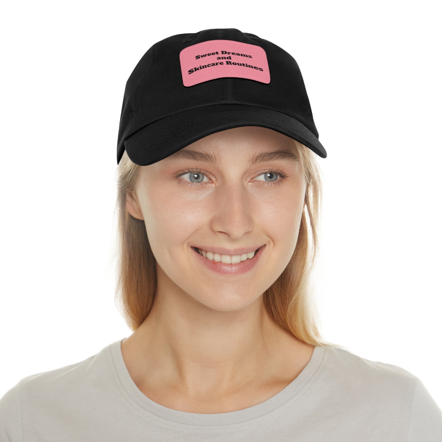 Sweet Dreams & Skincare Routines Hat with Leather Patch